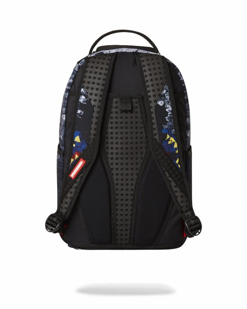 Multicolor Men's Sprayground Superman No Stopping Me Backpacks | FQYA86305