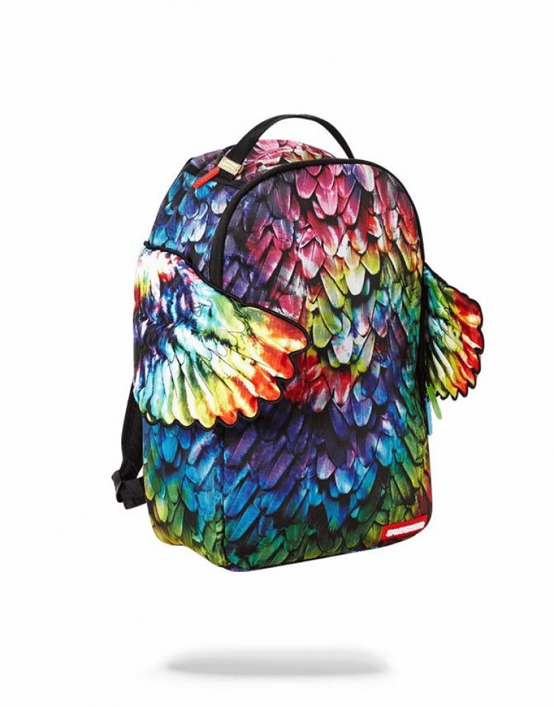 Multicolor Men's Sprayground Tie Dye Wings Backpacks | BNIA93521