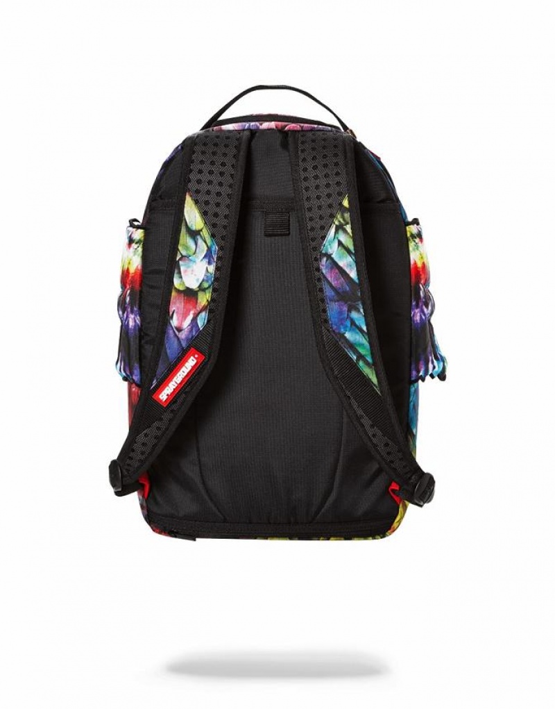 Multicolor Men's Sprayground Tie Dye Wings Backpacks | BNIA93521