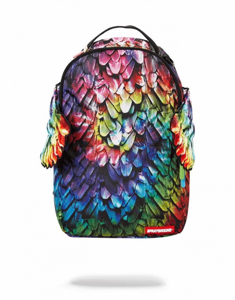 Multicolor Men\'s Sprayground Tie Dye Wings Backpacks | BNIA93521