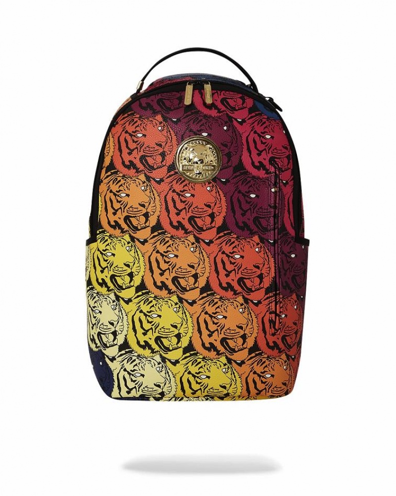 Multicolor Men\'s Sprayground Tiger Roar Backpacks | UEOJ93470