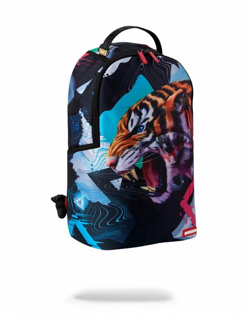 Multicolor Men's Sprayground Tigre Backpacks | TAZG48762