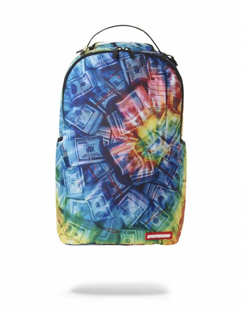 Multicolor Men\'s Sprayground Touch The Rainbow Backpacks | JBCO16928