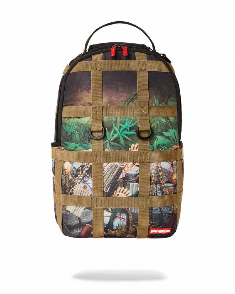 Multicolor Men\'s Sprayground Treasure Hunt Backpacks | FPRZ82709