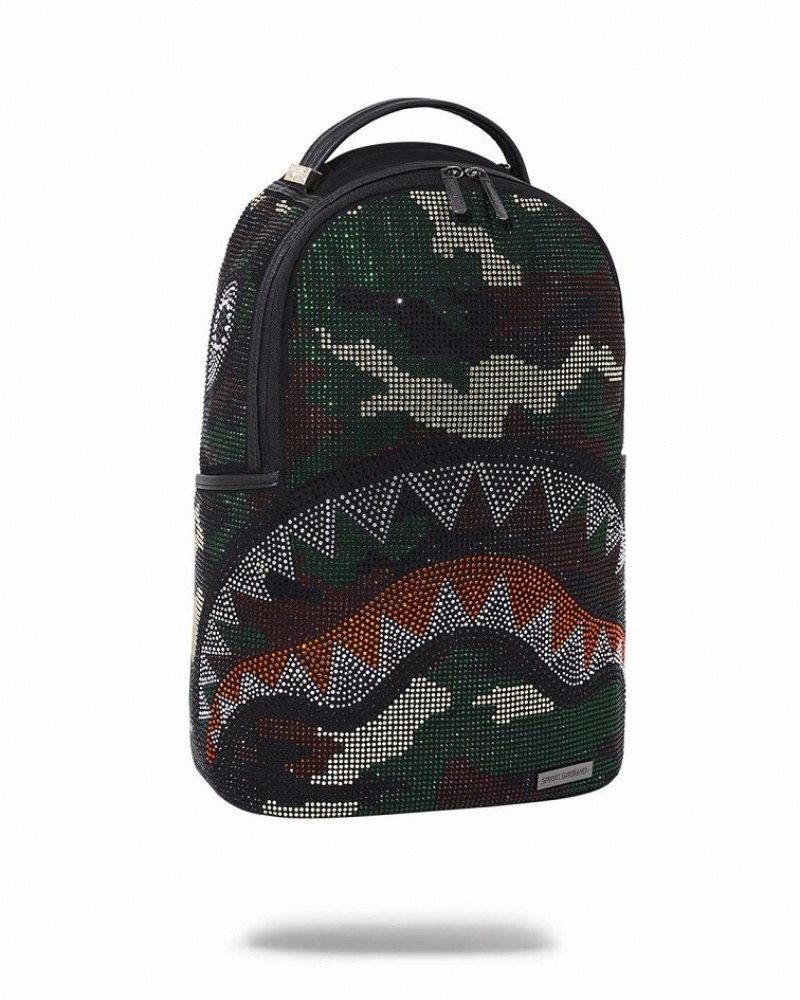 Multicolor Men's Sprayground Trinity Camo Backpacks | WCTU96108