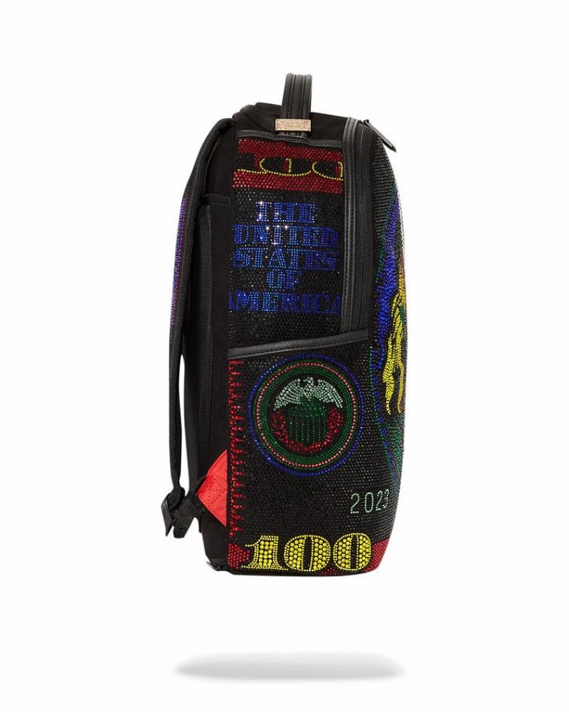 Multicolor Men's Sprayground Trinity Hundred Backpacks | RQZY64982