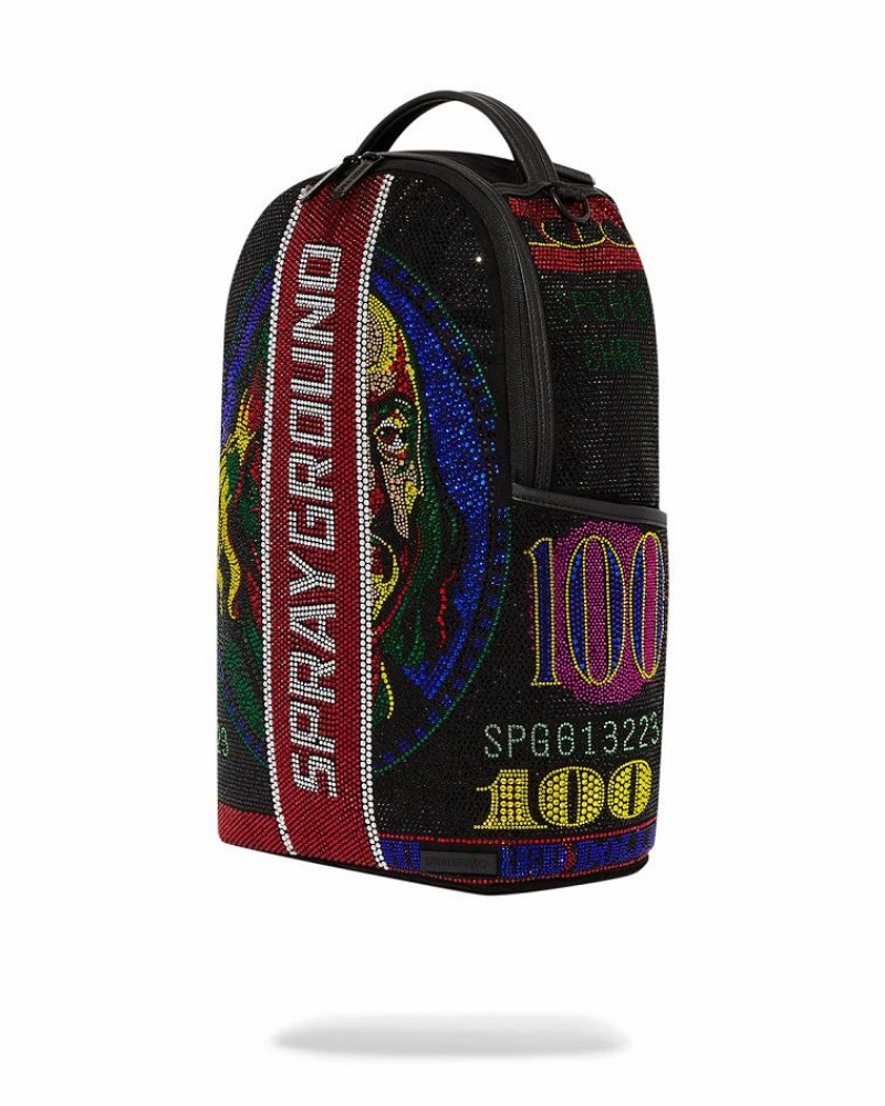 Multicolor Men's Sprayground Trinity Hundred Backpacks | RQZY64982