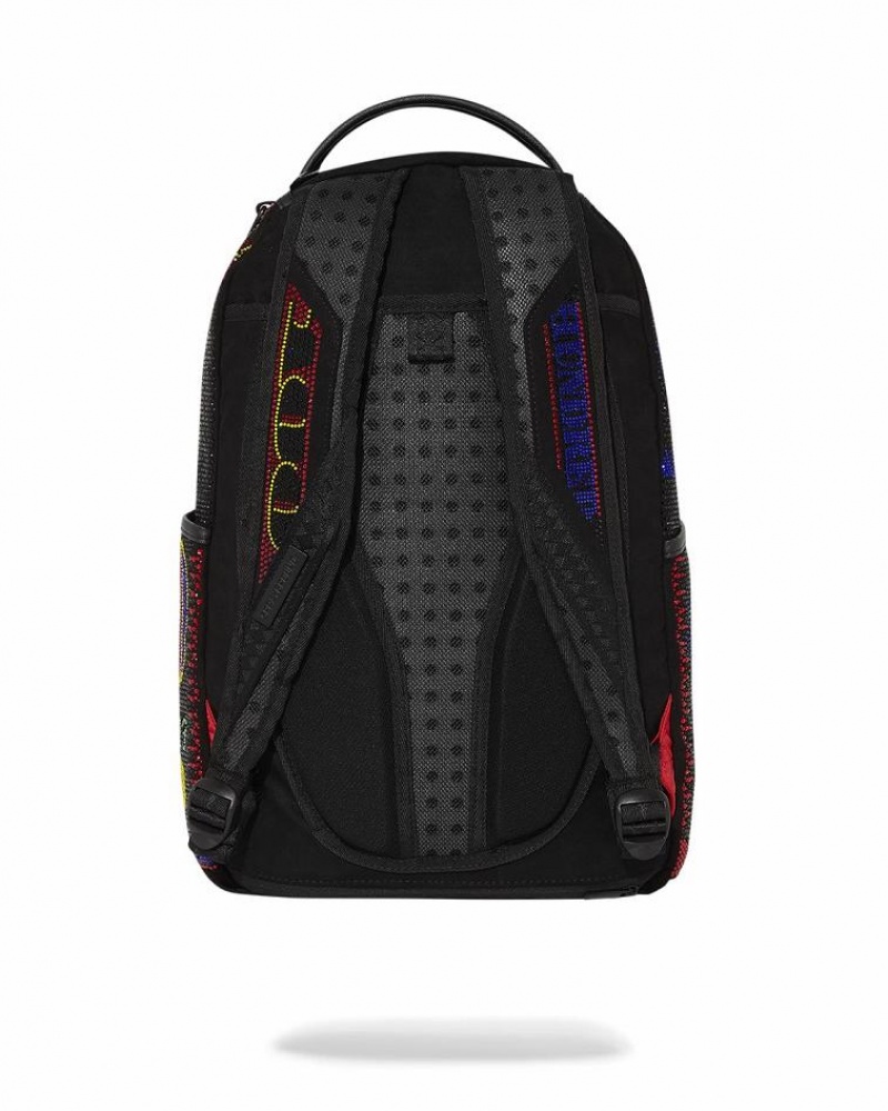 Multicolor Men's Sprayground Trinity Hundred Backpacks | RQZY64982