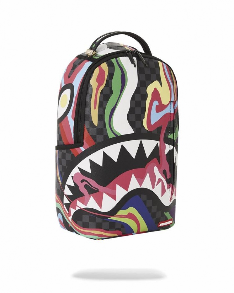 Multicolor Men's Sprayground Trippy Taffy Backpacks | XDUR50387