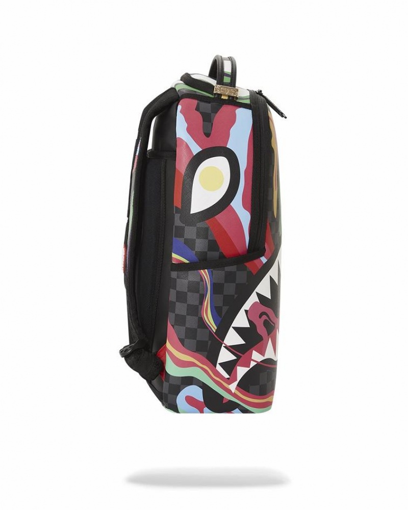 Multicolor Men's Sprayground Trippy Taffy Backpacks | XDUR50387