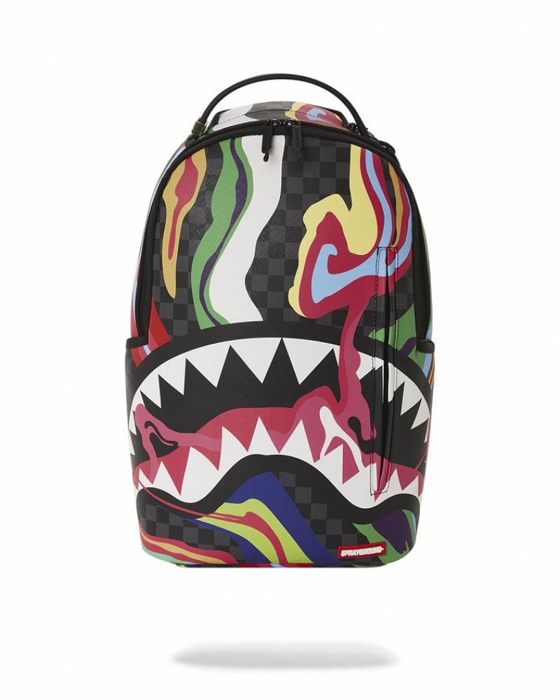 Multicolor Men\'s Sprayground Trippy Taffy Backpacks | XDUR50387