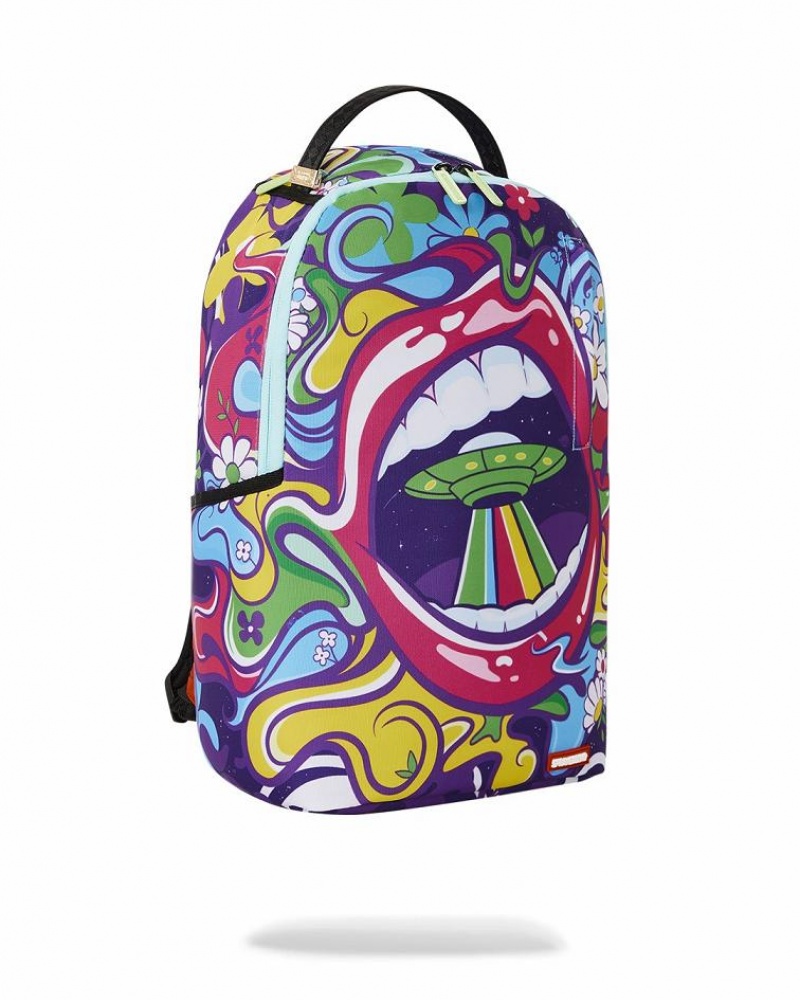 Multicolor Men's Sprayground Trips & Lips Backpacks | QRGW61285