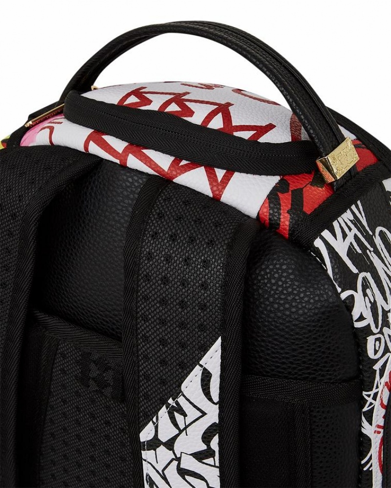 Multicolor Men's Sprayground Tri-split Graffiti Backpacks | MFWS17493