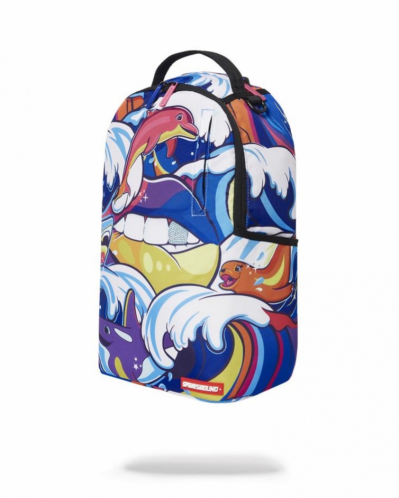 Multicolor Men's Sprayground Tsunami Lover Backpacks | HFPO25309