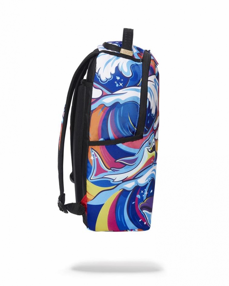 Multicolor Men's Sprayground Tsunami Lover Backpacks | HFPO25309