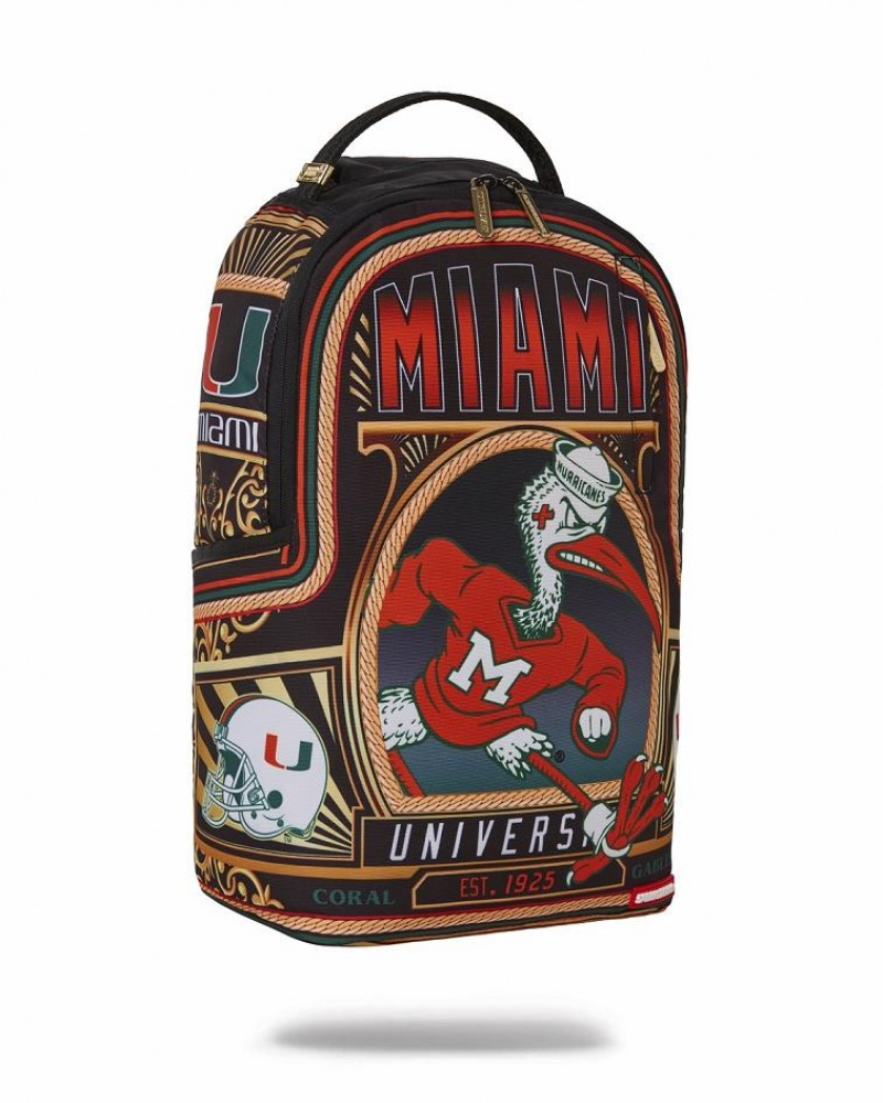 Multicolor Men's Sprayground University Of Miami Backpacks | CZAO62081