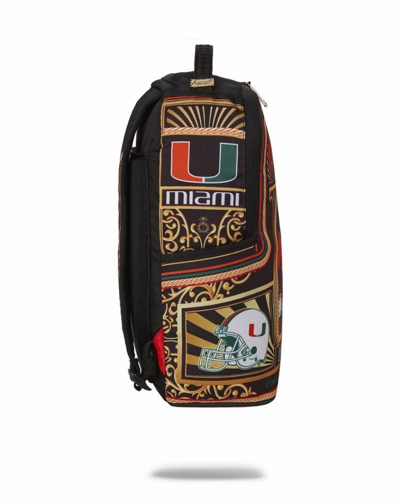 Multicolor Men's Sprayground University Of Miami Backpacks | CZAO62081