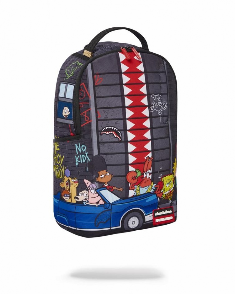 Multicolor Men's Sprayground Vertical Shark Backpacks | KHYF36547