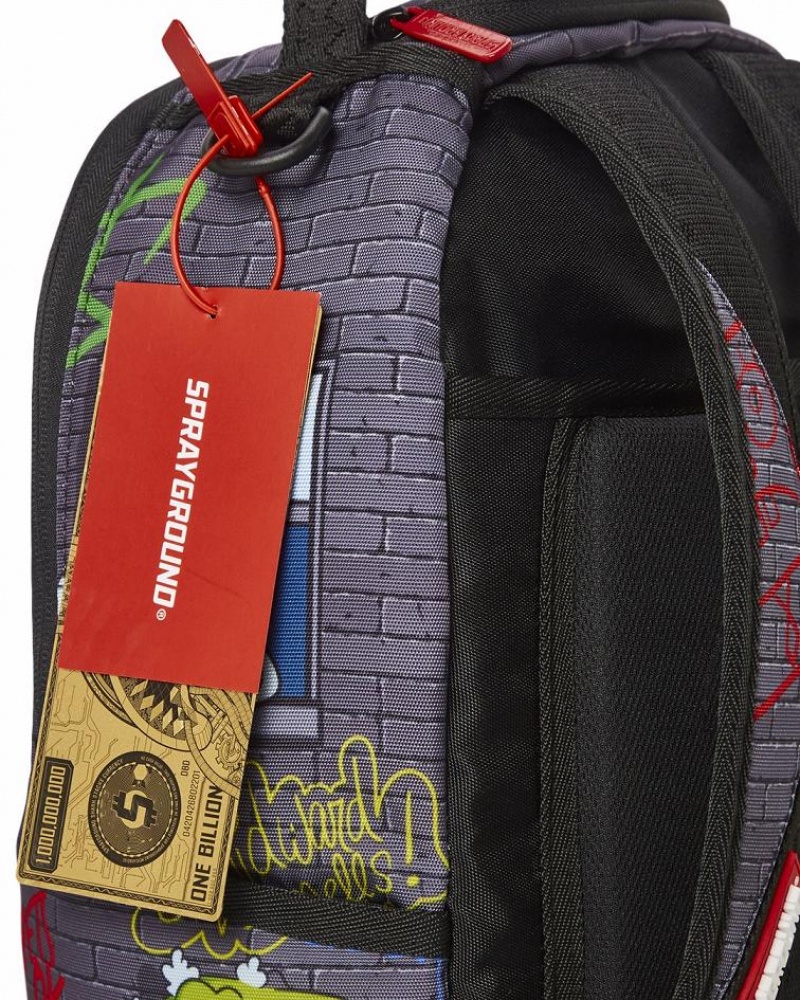 Multicolor Men's Sprayground Vertical Shark Backpacks | KHYF36547