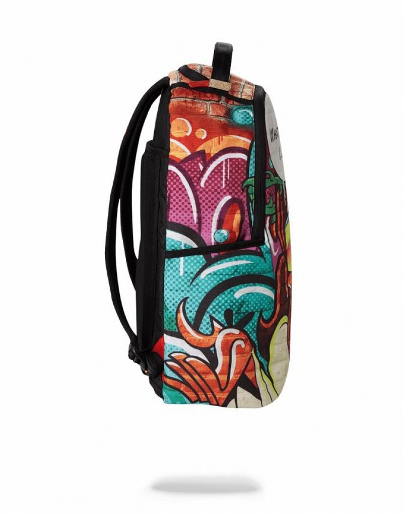 Multicolor Men's Sprayground What Would I Do Backpacks | SNQK35721