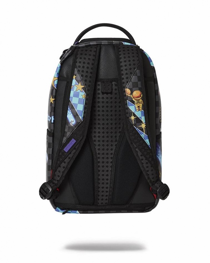 Multicolor Men's Sprayground Wtf Alien Invasion Backpacks | IPFO47315