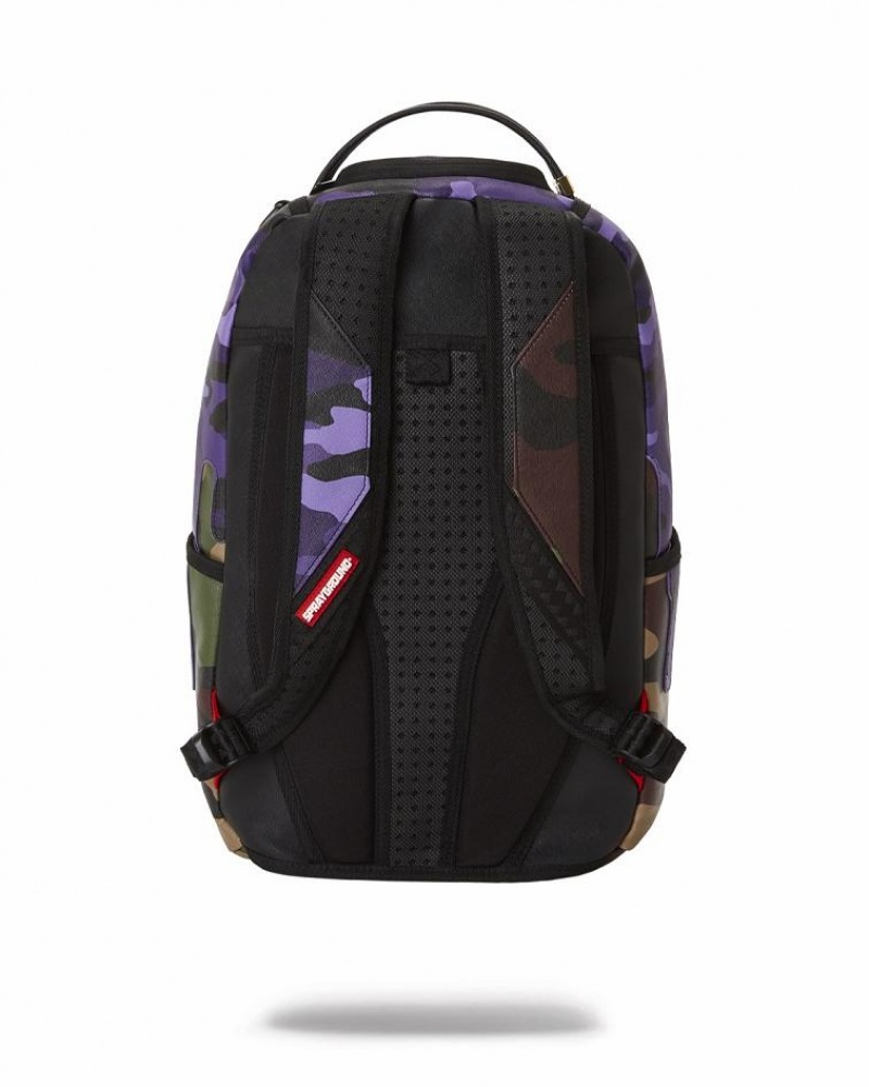 Multicolor Men's Sprayground Xtc Purple Mountaineer Backpacks | AZRN25163