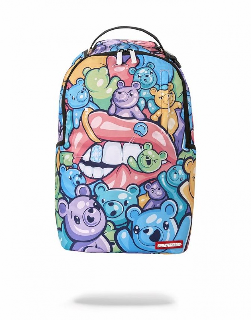 Multicolor Men\'s Sprayground Yummy Gummy Lips Backpacks | NEGV54297