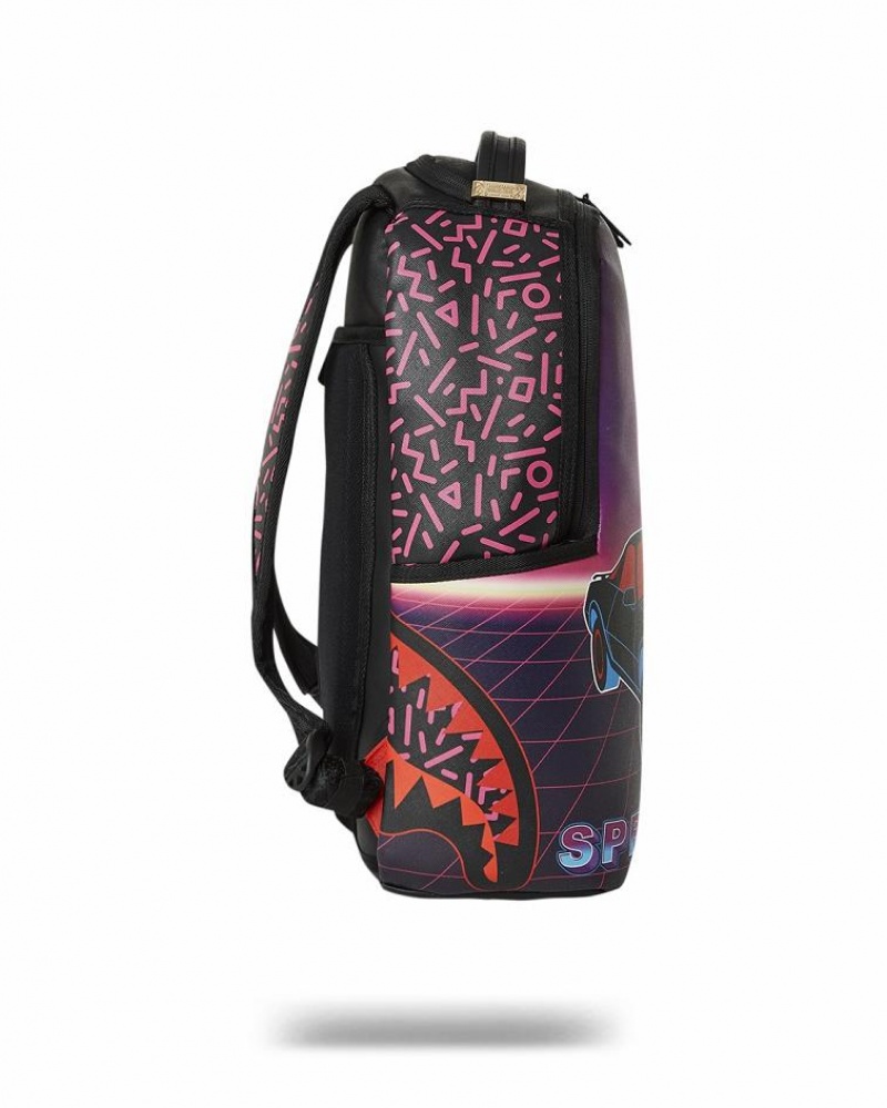 Pink Black Men's Sprayground Knight Rider Backpacks | MSTF76520