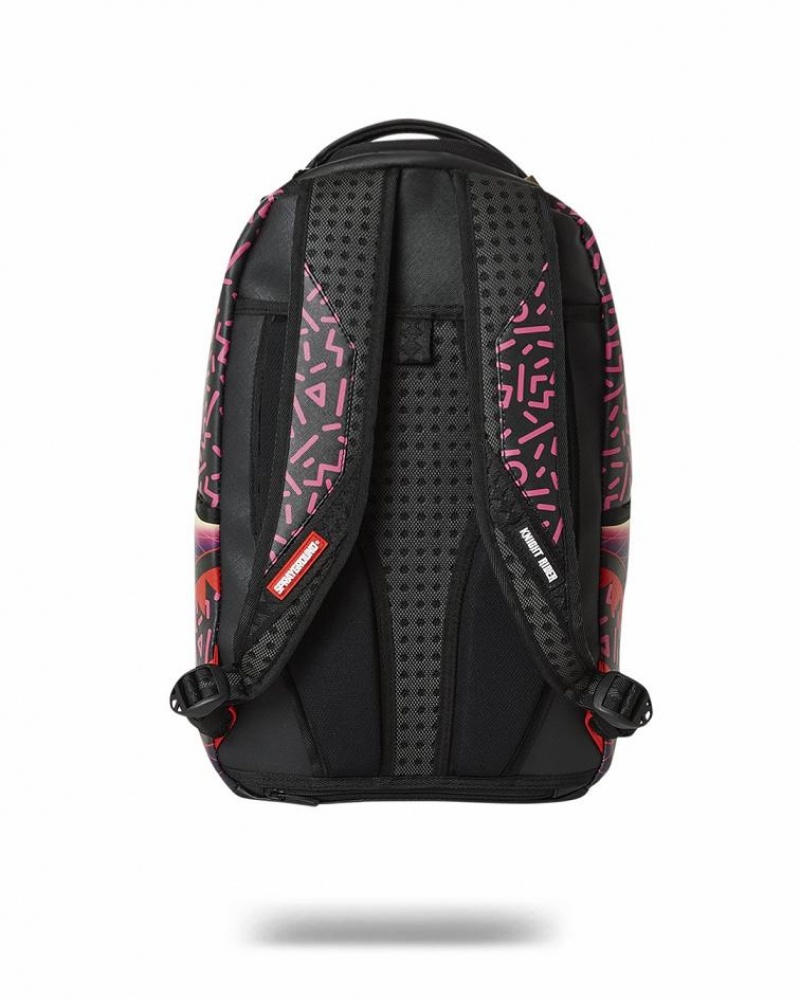 Pink Black Men's Sprayground Knight Rider Backpacks | MSTF76520