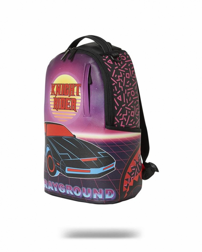 Pink Black Men's Sprayground Knight Rider Backpacks | MSTF76520