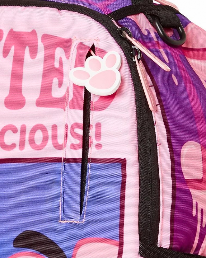 Pink Blue Men's Sprayground Panther Furrrocious Backpacks | YXVJ61809