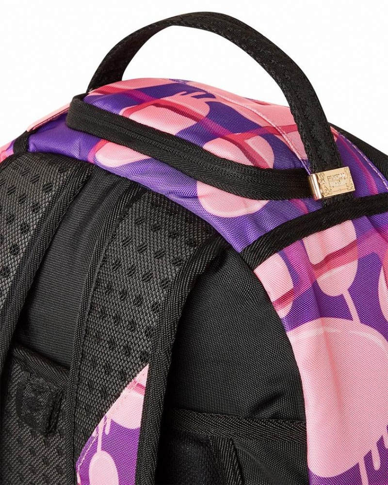 Pink Blue Men's Sprayground Panther Furrrocious Backpacks | YXVJ61809