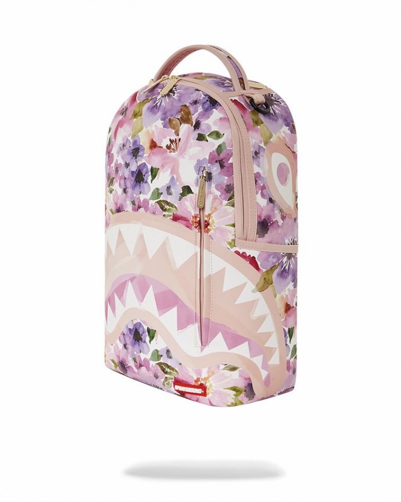 Pink Men's Sprayground Botanic Villa Chilla Backpacks | VNIW73650