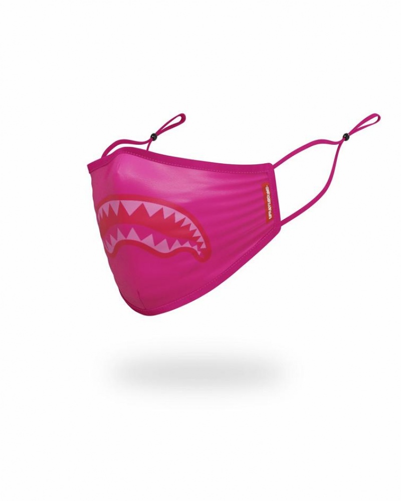 Pink Men's Sprayground Shark Face Masks | BNMG10869