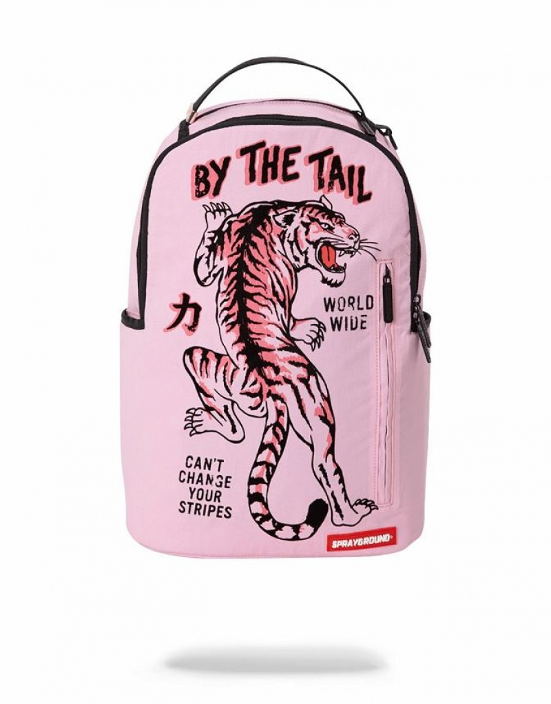 Pink Men's Sprayground Tiger Style Backpacks | BRGN57034