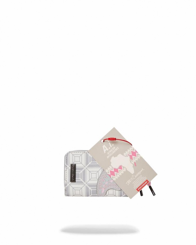 Pink Women's Sprayground A.I.8 African Intelligence Wallets | DUPE75610