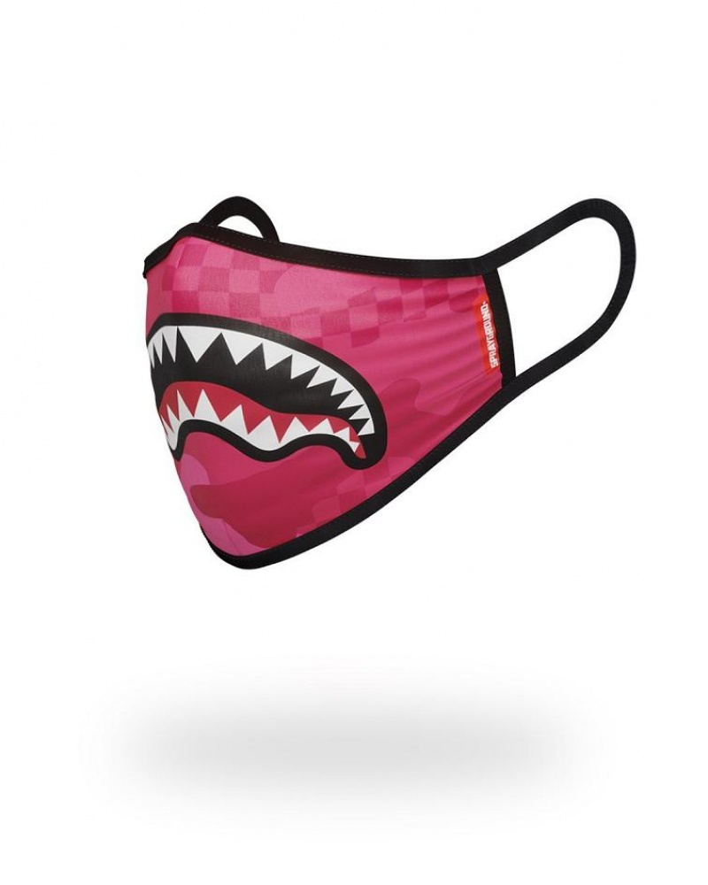 Pink Women's Sprayground Anime Shark Face Masks | IXGS50248