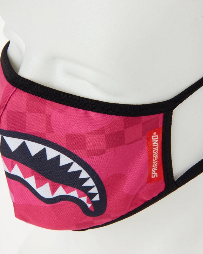 Pink Women's Sprayground Anime Shark Face Masks | IXGS50248