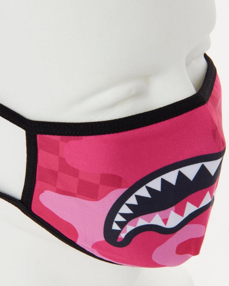 Pink Women's Sprayground Anime Shark Face Masks | IXGS50248