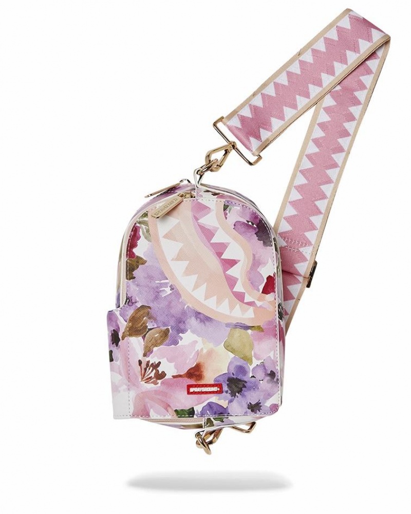 Pink Women\'s Sprayground Botanic Villa Chilla Slings Bag | MPXY73208