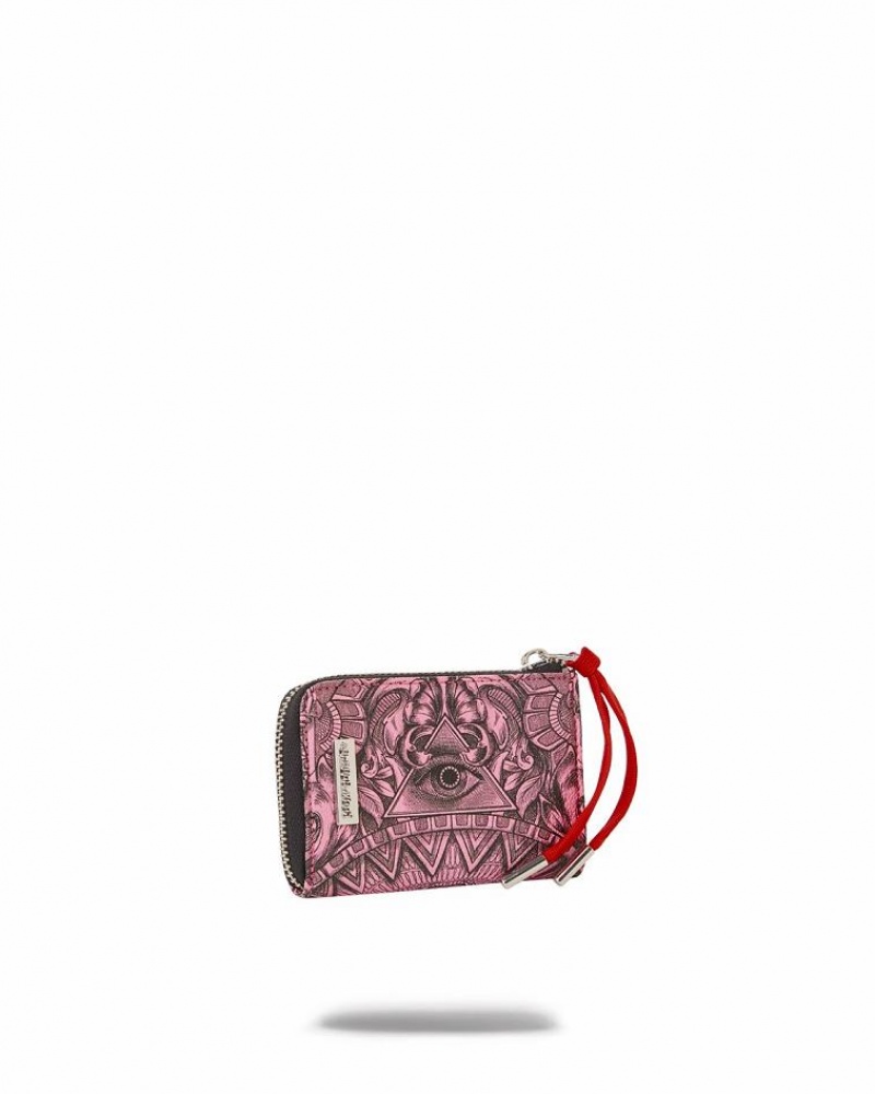 Pink Women's Sprayground Society Of Sharks Wallets | ROCI56970