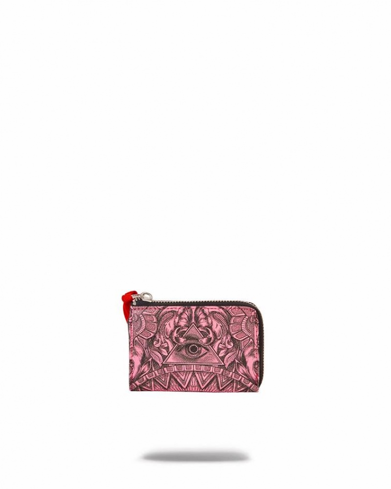 Pink Women's Sprayground Society Of Sharks Wallets | ROCI56970