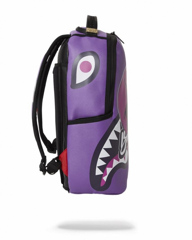 Purple Men's Sprayground Miami Beach Polo Backpacks | JDOY60738