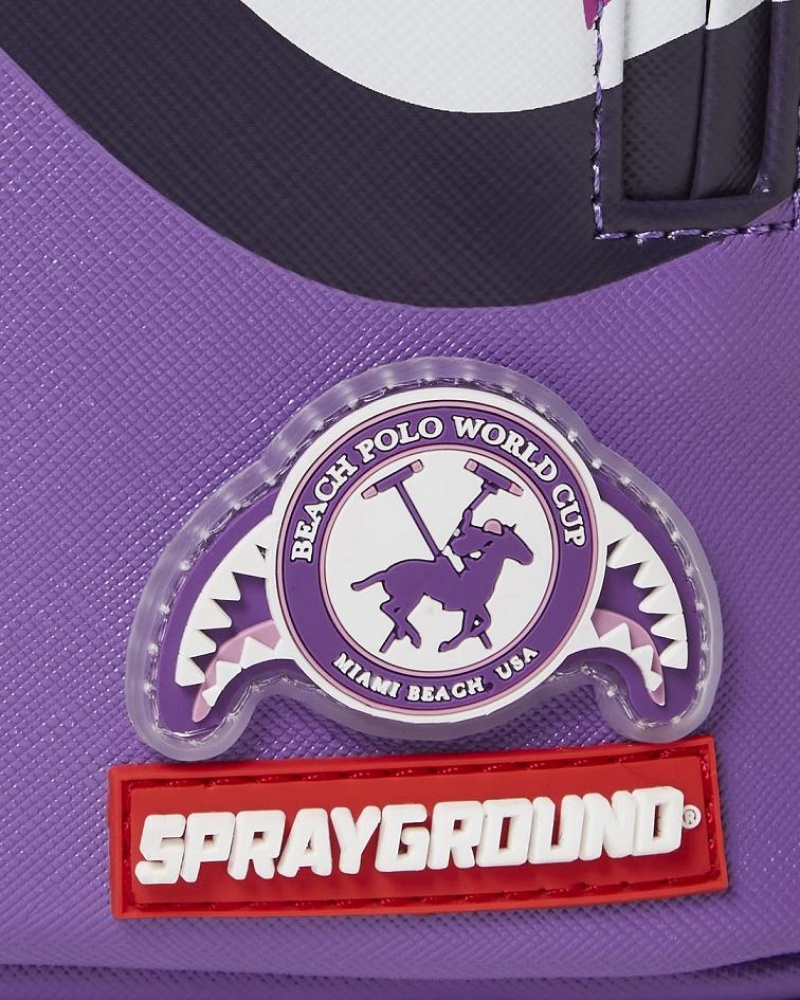 Purple Men's Sprayground Miami Beach Polo Backpacks | JDOY60738