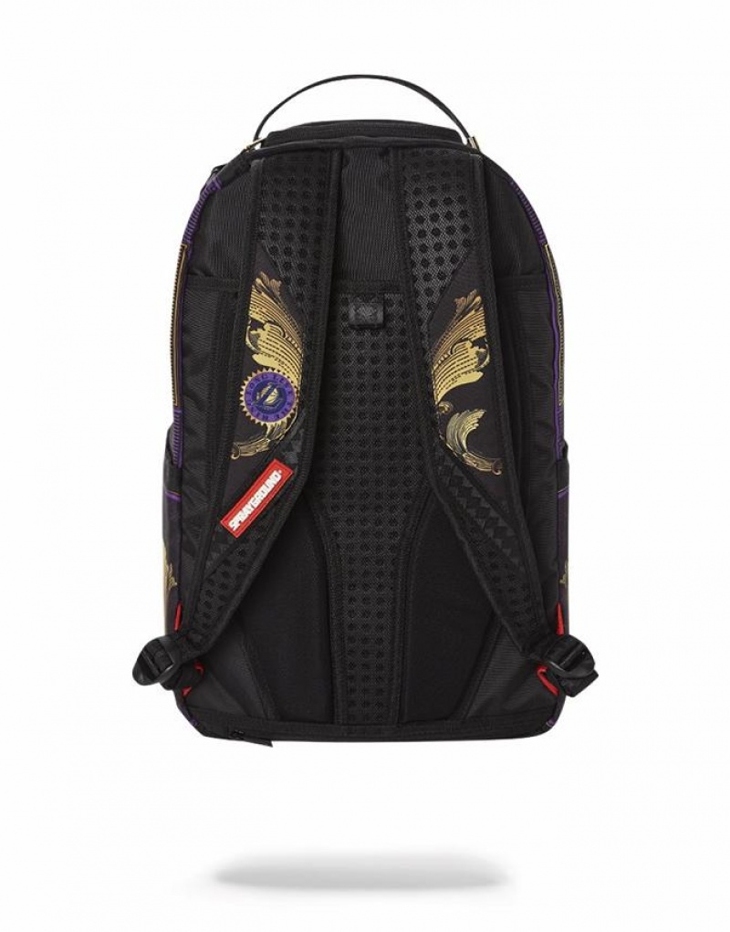 Purple Men's Sprayground Nba Lebron Money Backpacks | MXDH03986