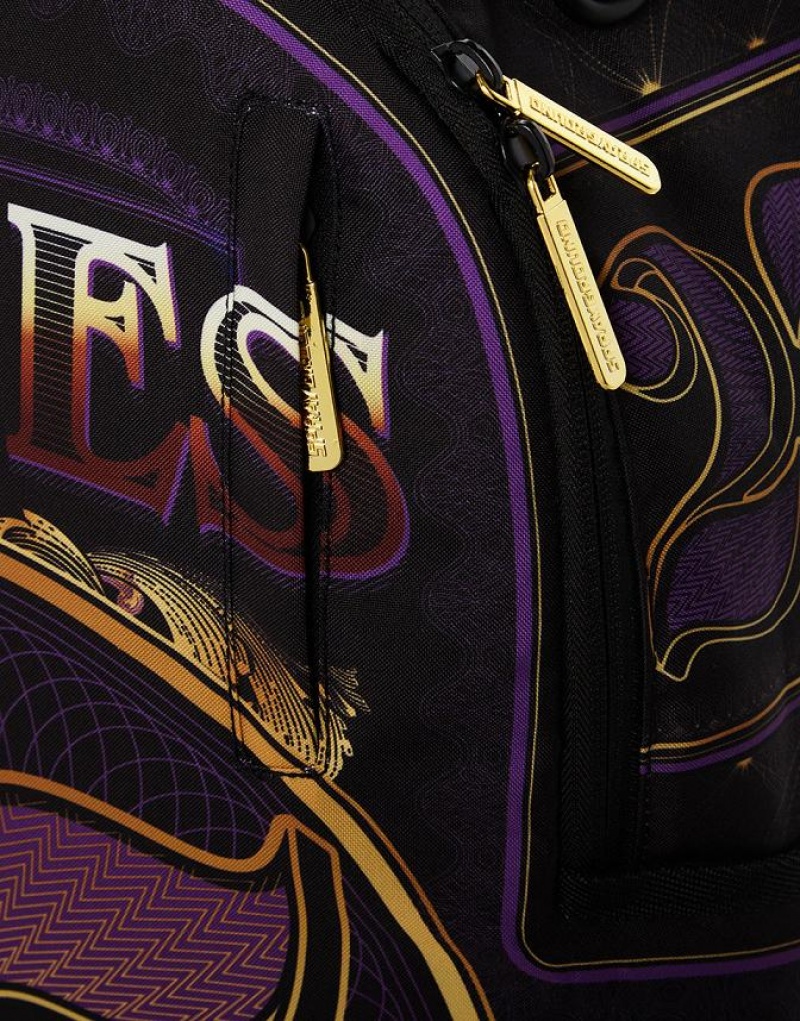 Purple Men's Sprayground Nba Lebron Money Backpacks | MXDH03986