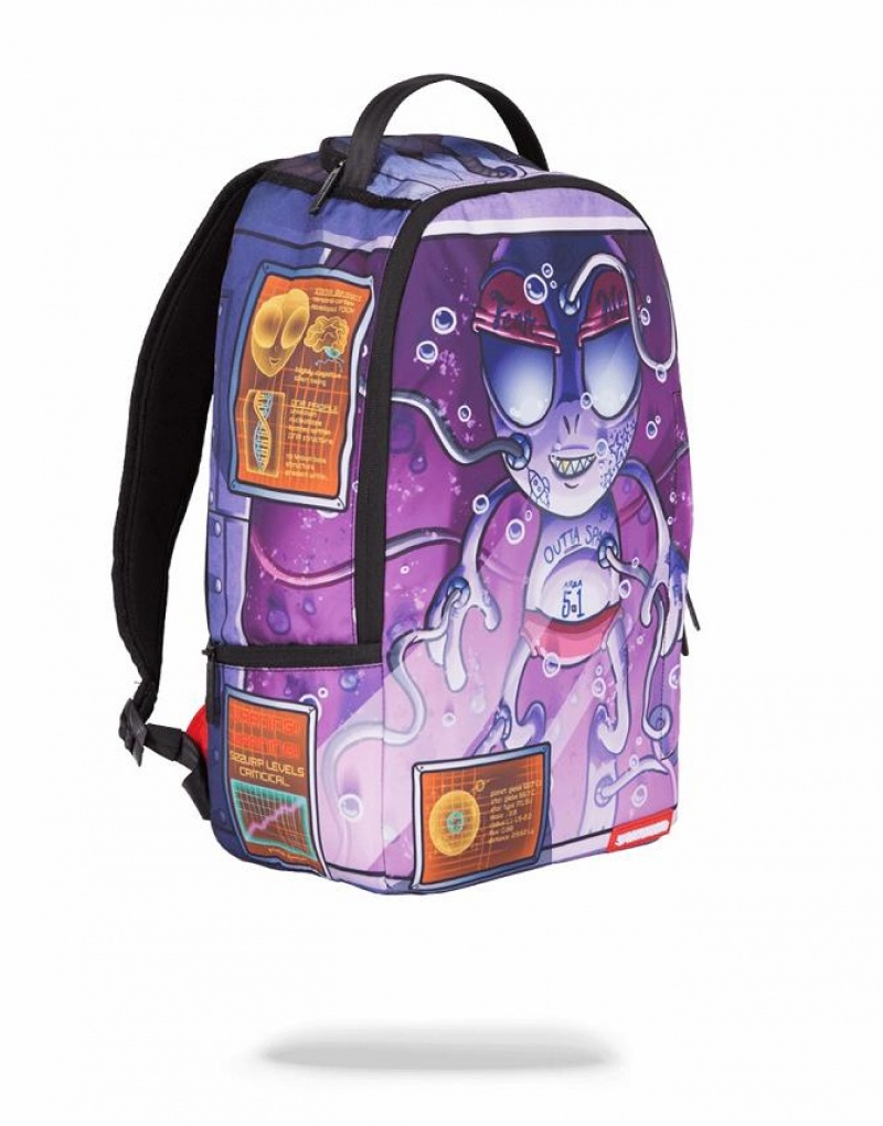 Purple Men's Sprayground Outta Space Backpacks | ESYV61502