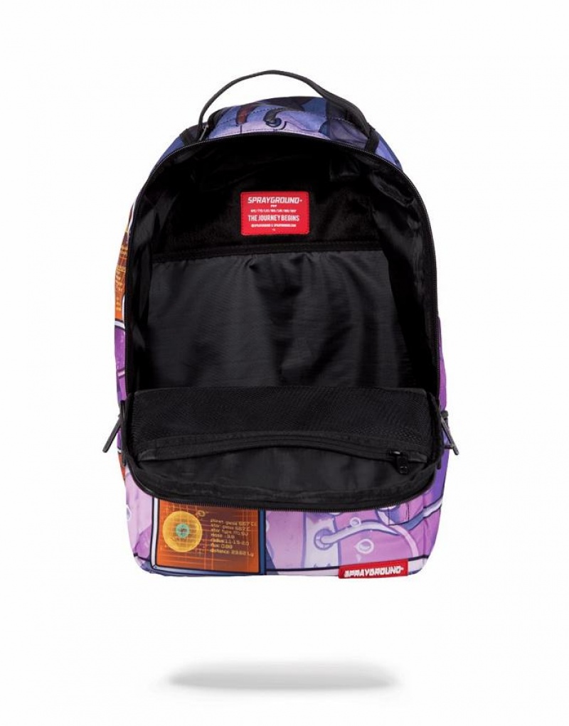 Purple Men's Sprayground Outta Space Backpacks | ESYV61502