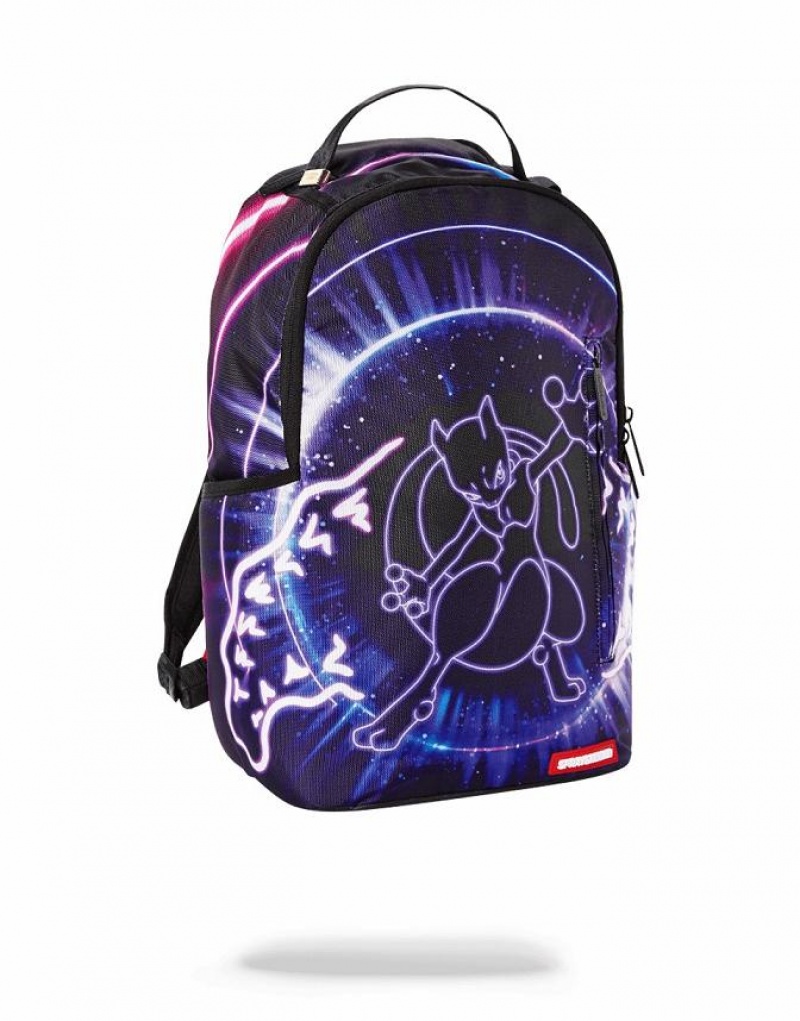 Purple Men's Sprayground Pokemon Mewto Shark Backpacks | ERZJ32156