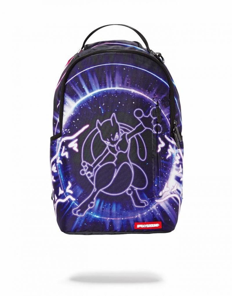 Purple Men\'s Sprayground Pokemon Mewto Shark Backpacks | ERZJ32156